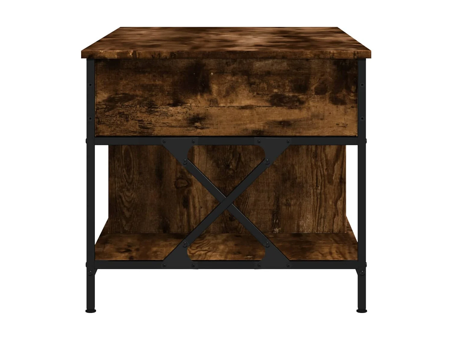 Table basse chêne fumé 100x55x50 bois d'ingénierie et métal