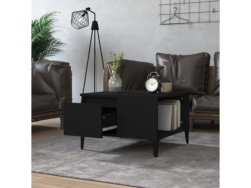 Table basse noir 55x55x36,5 bois d'ingénierie