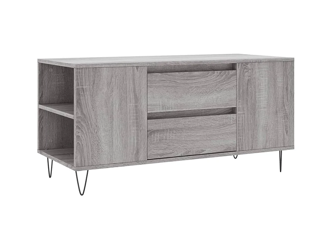 Table basse sonoma gris 102x44,5x50 bois d'ingénierie