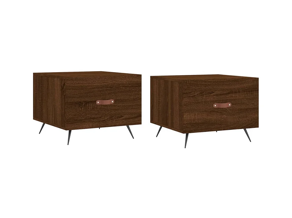 Tables basses 2 pcs chêne marron 50x50x40 bois d'ingénierie
