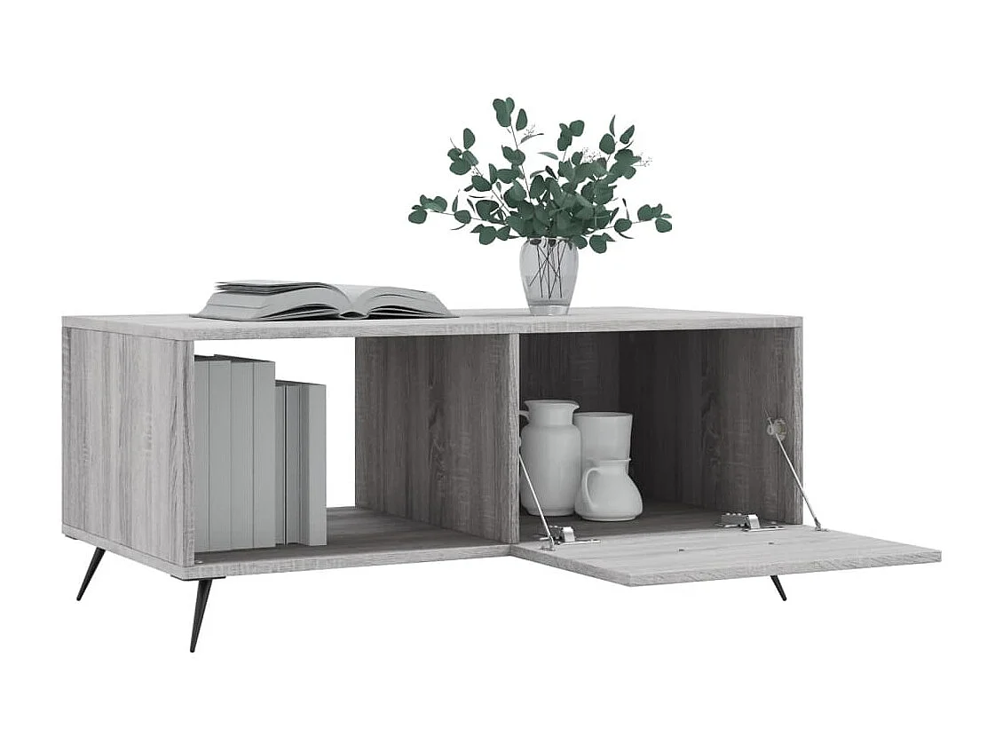 Table basse sonoma gris 90x50x40 bois d'ingénierie