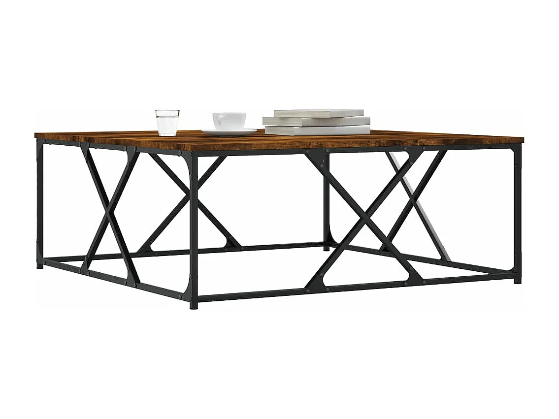 Table basse chêne fumé 100x100x40 bois d'ingénierie