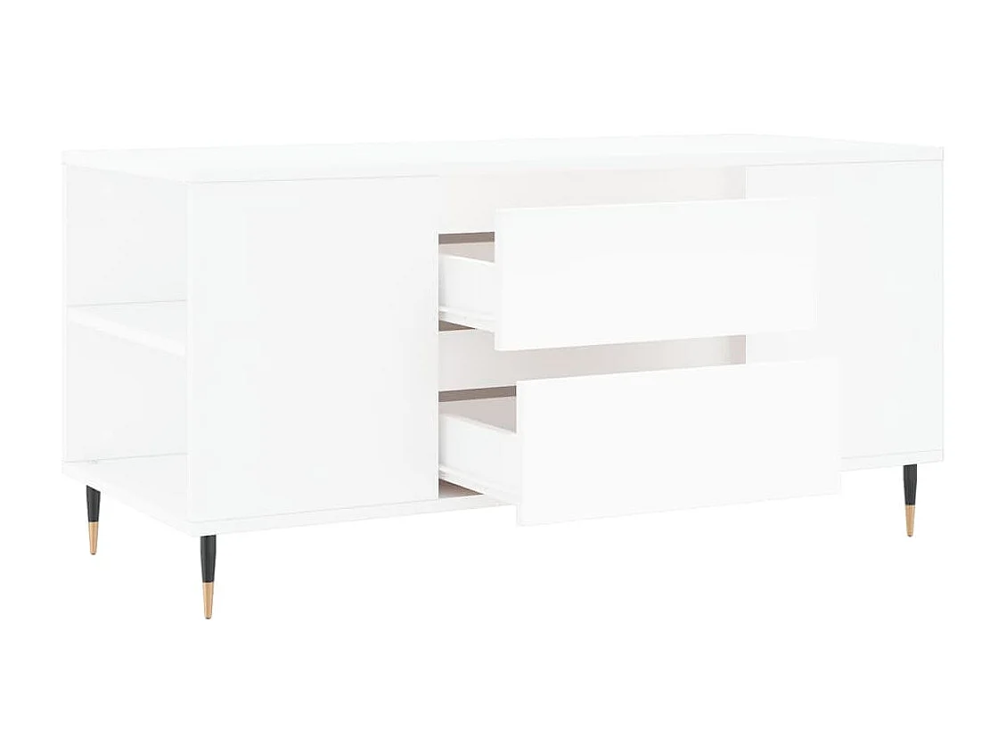 Table basse blanc 102x44,5x50 bois d'ingénierie