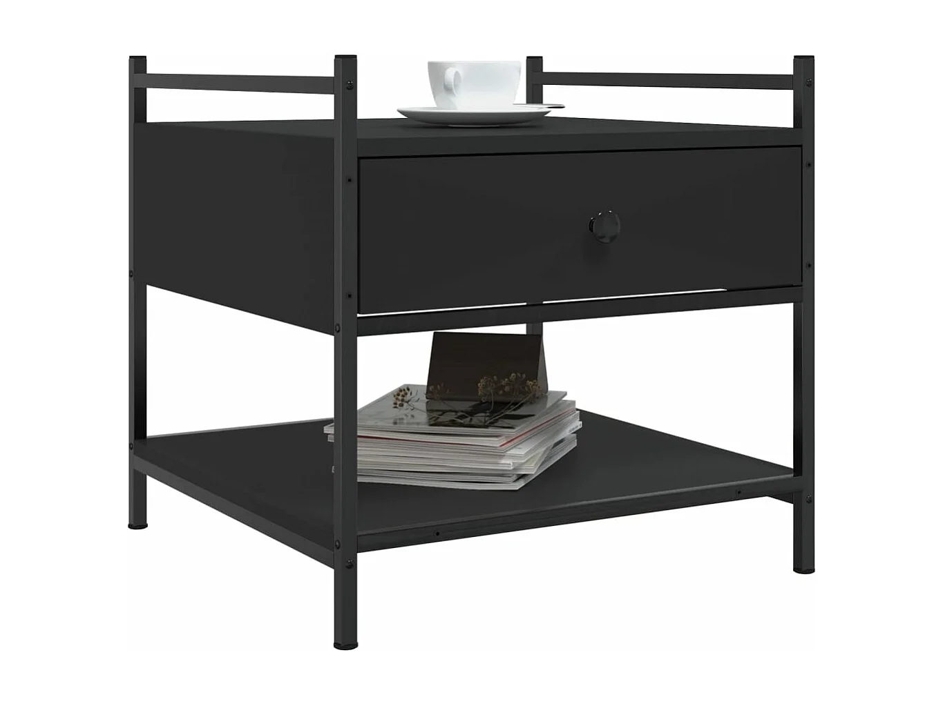 Table basse noir 50x50x50 bois d'ingénierie