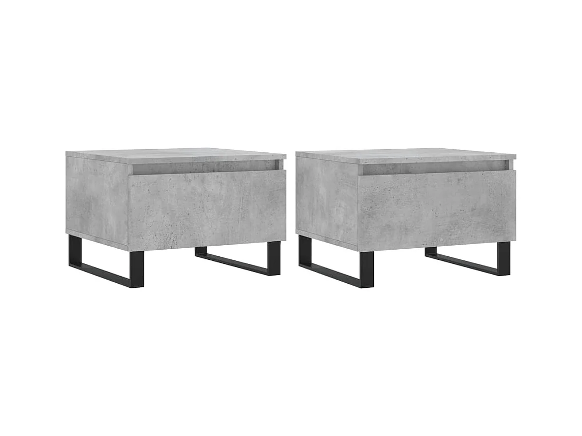 Tables basses 2 pcs gris béton 50x46x35 bois d'ingénierie