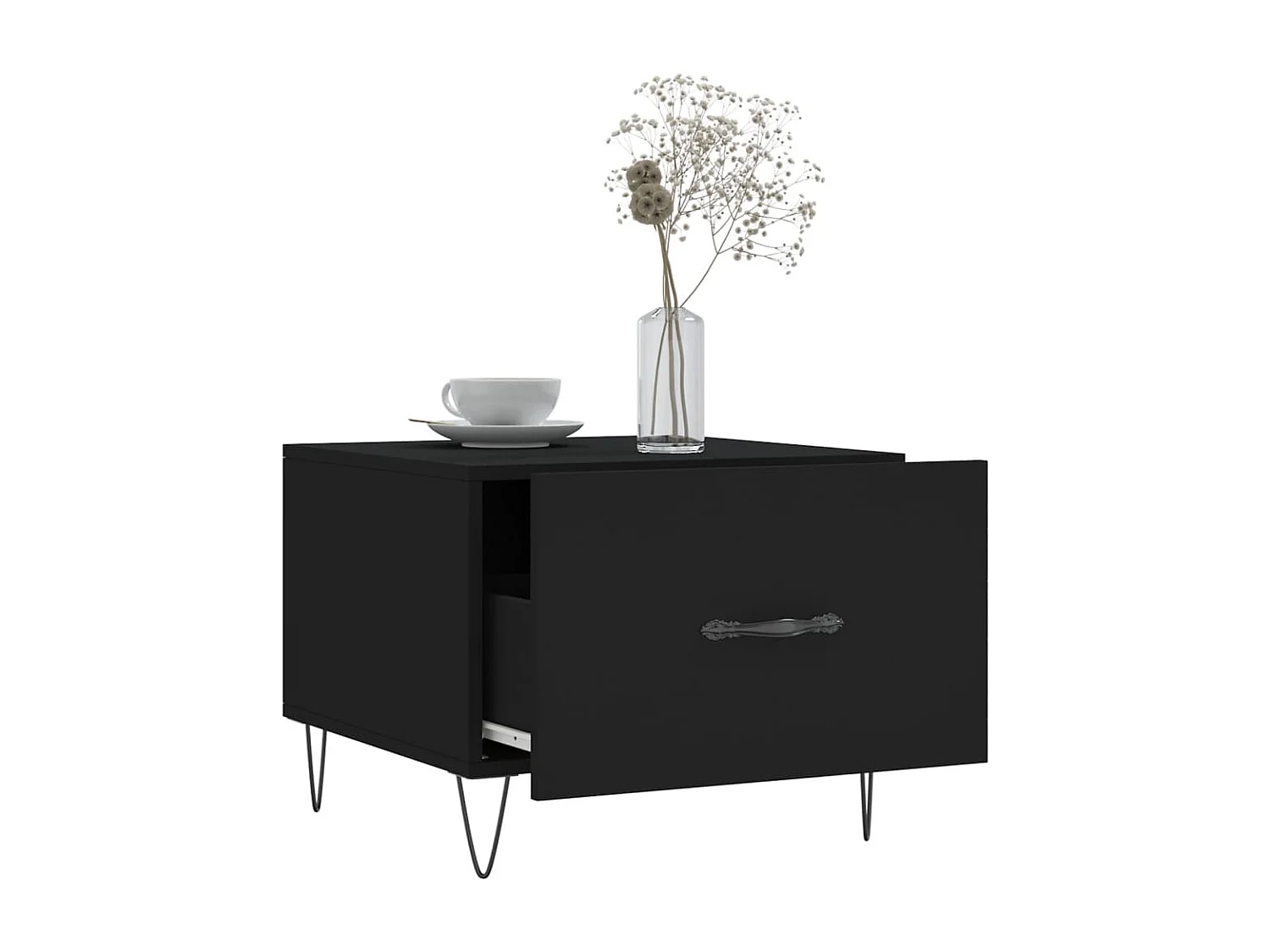 Tables basses 2 pcs noir 50x50x40 bois d'ingénierie