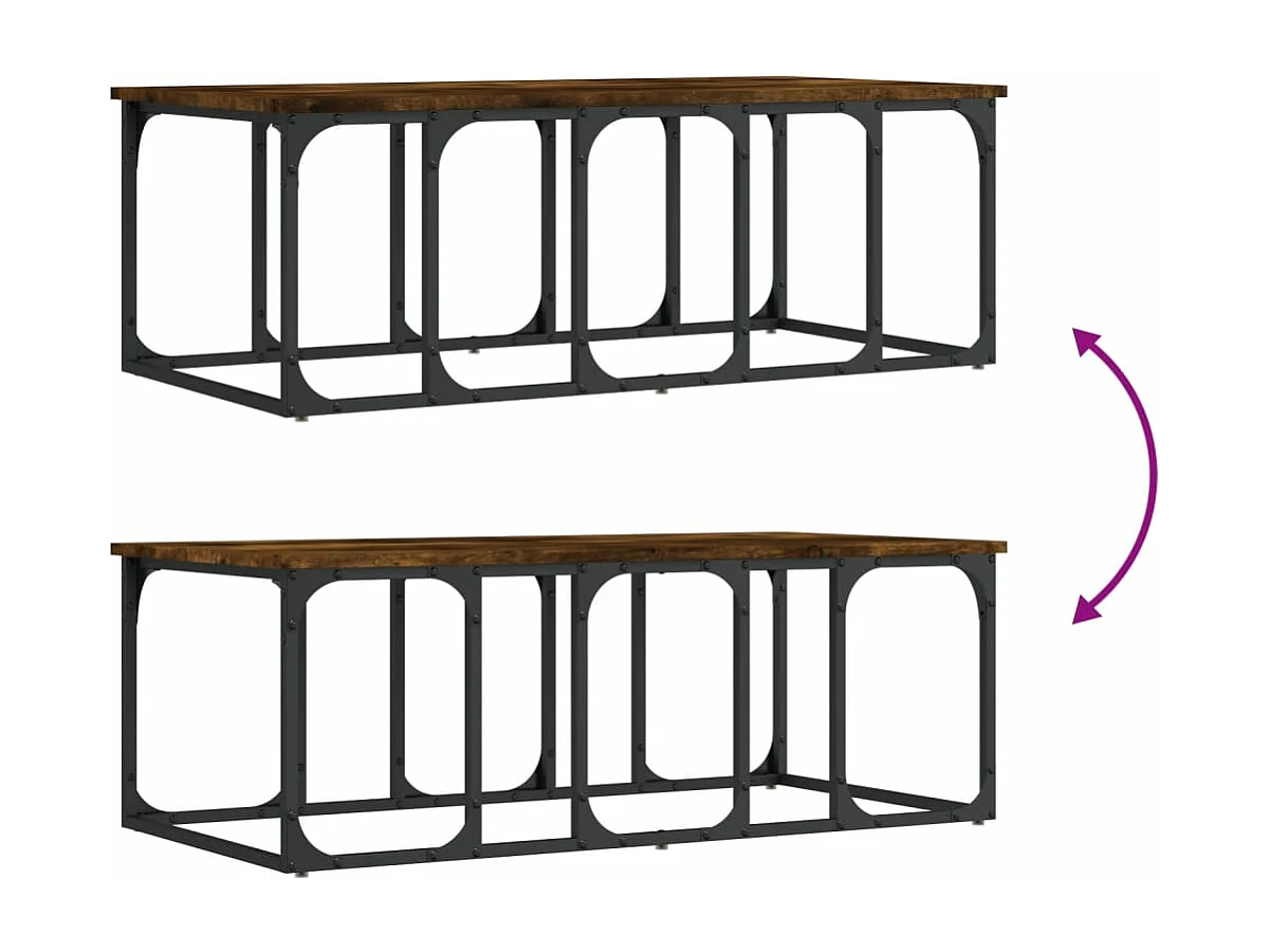 Table basse chêne fumé 100x50x35,5 bois d'ingénierie