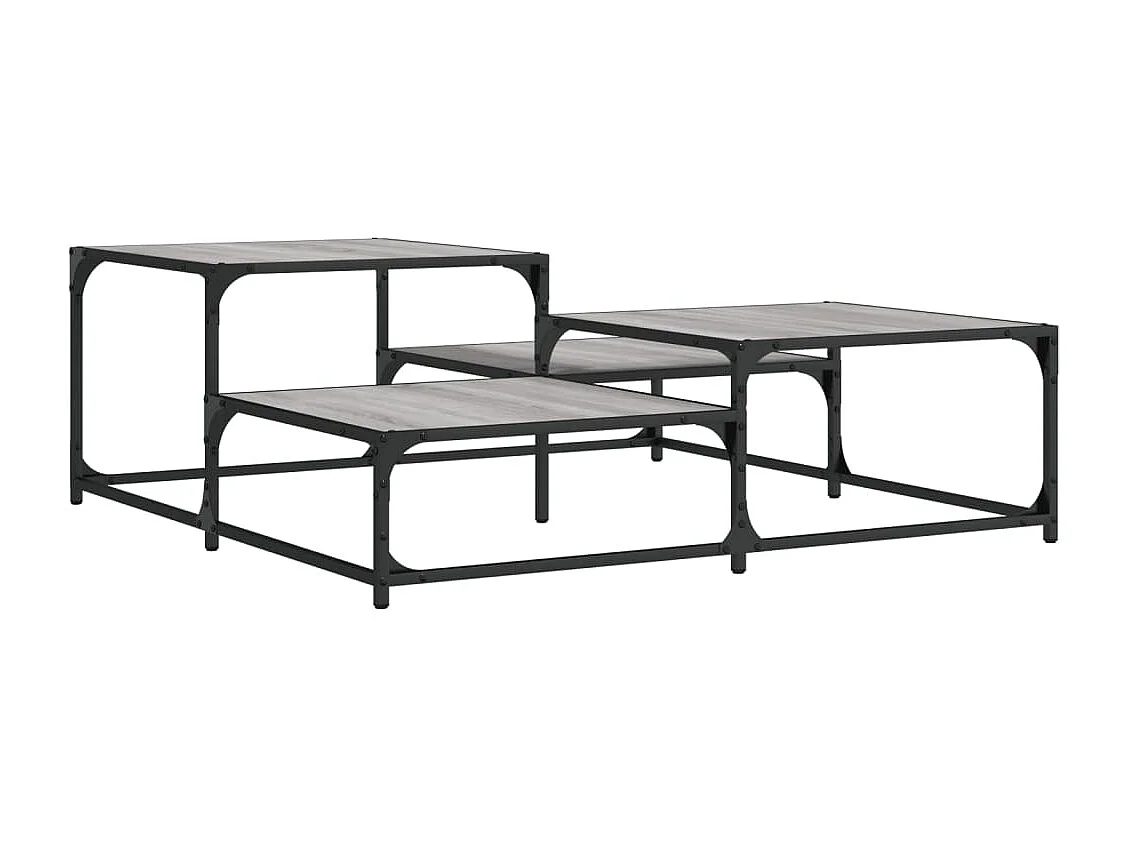 Table basse sonoma gris 107x107x40 bois d'ingénierie