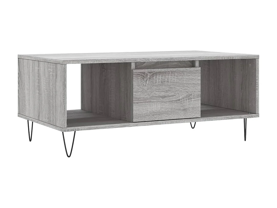 vidaXL Mesa de centro madera contrachapada gris Sonoma 90x50x36,5 cm