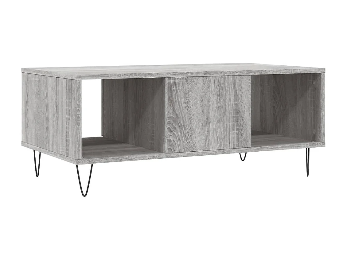 vidaXL Mesa de centro madera contrachapada gris Sonoma 90x50x36,5 cm
