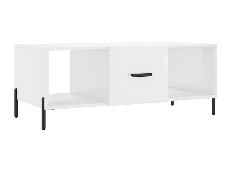 Table basse Blanc brillant 102x50x40 Bois d'ingénierie