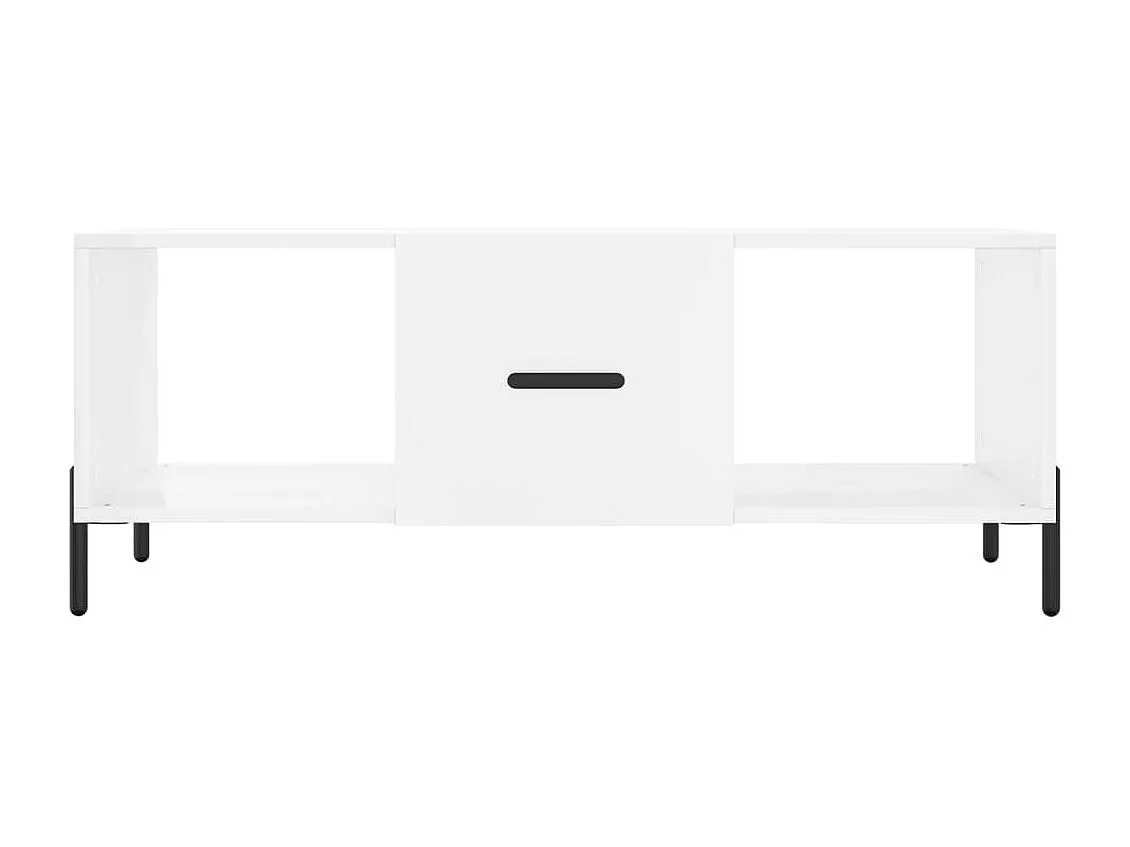 Table basse Blanc brillant 102x50x40 Bois d'ingénierie