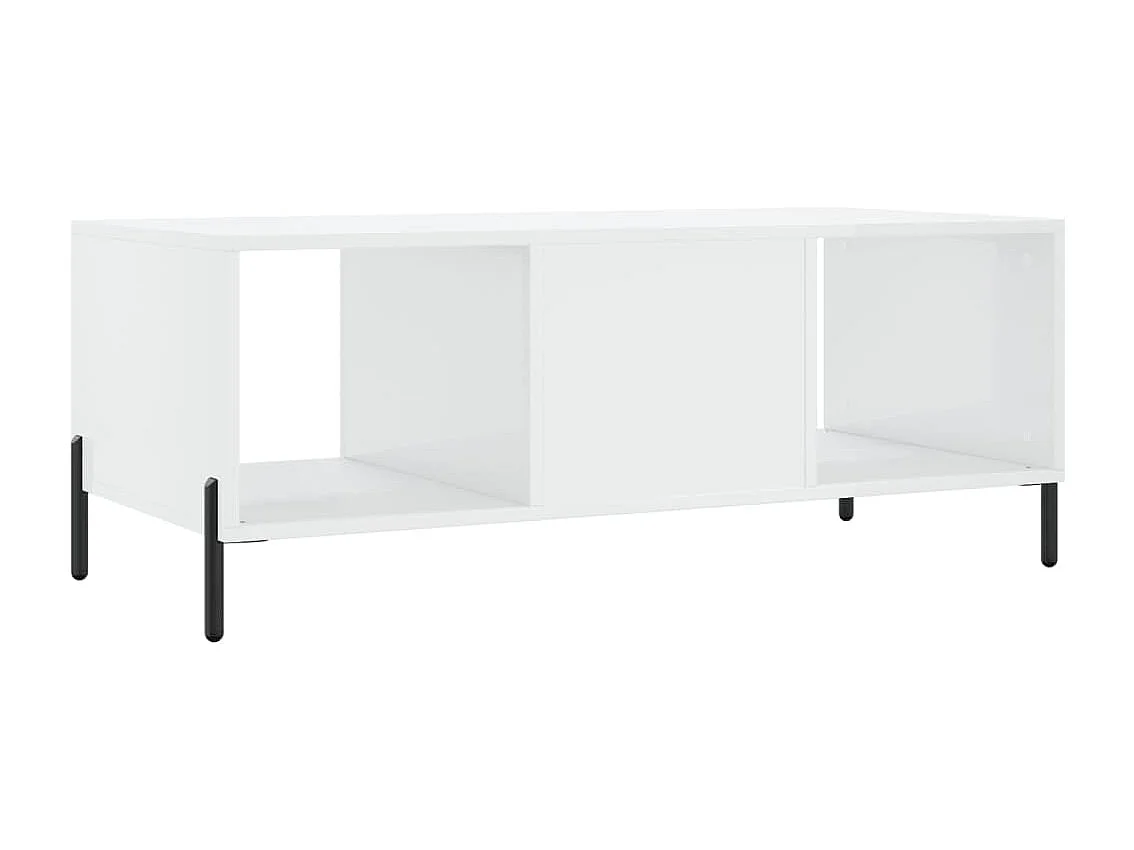 Table basse Blanc brillant 102x50x40 Bois d'ingénierie