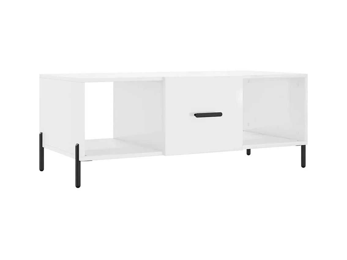 Table basse Blanc brillant 102x50x40 Bois d'ingénierie