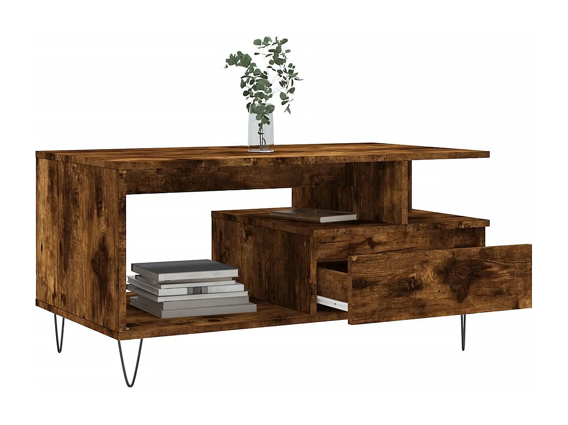 Table basse Chêne fumé 90x49x45 Bois d'ingénierie