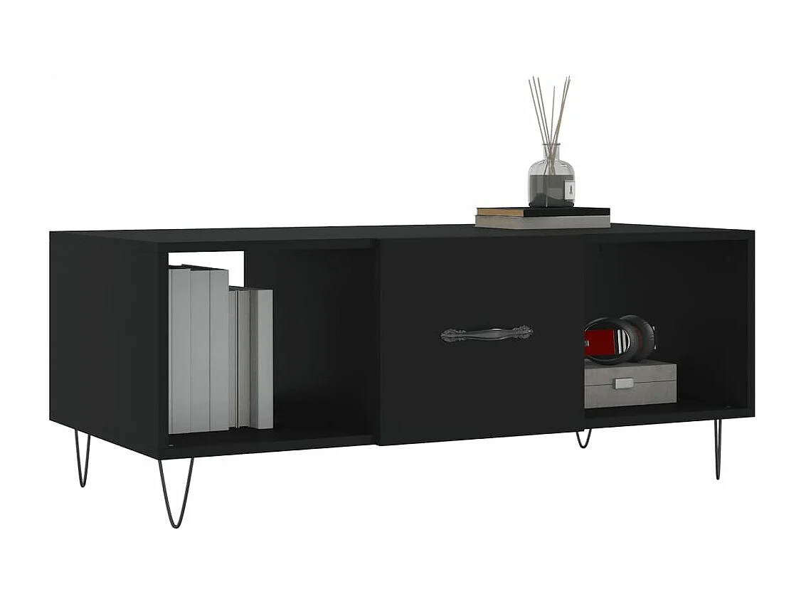 Table basse noir 102x50x40 bois d'ingénierie