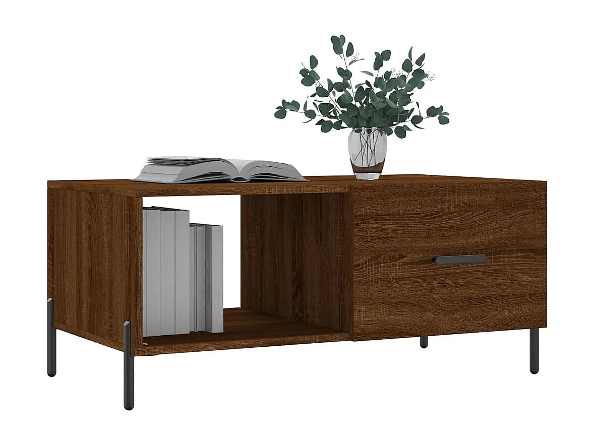 Table basse chêne marron 90x50x40 bois d'ingénierie