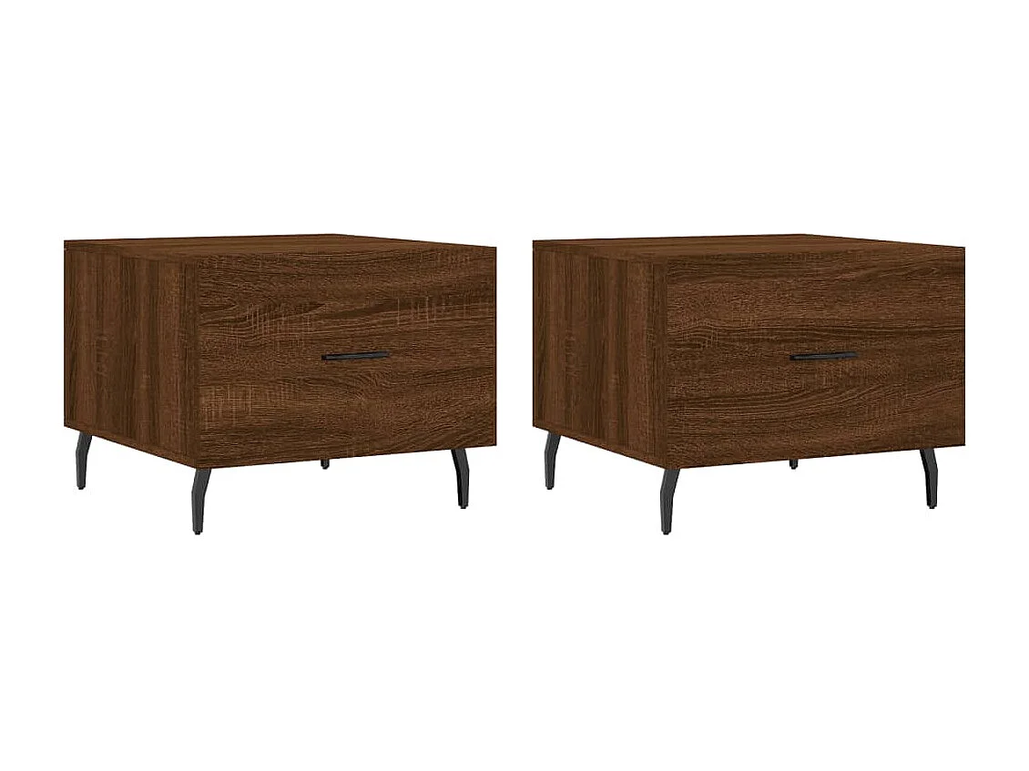 Tables basses 2 pcs chêne marron 50x50x40 bois d'ingénierie