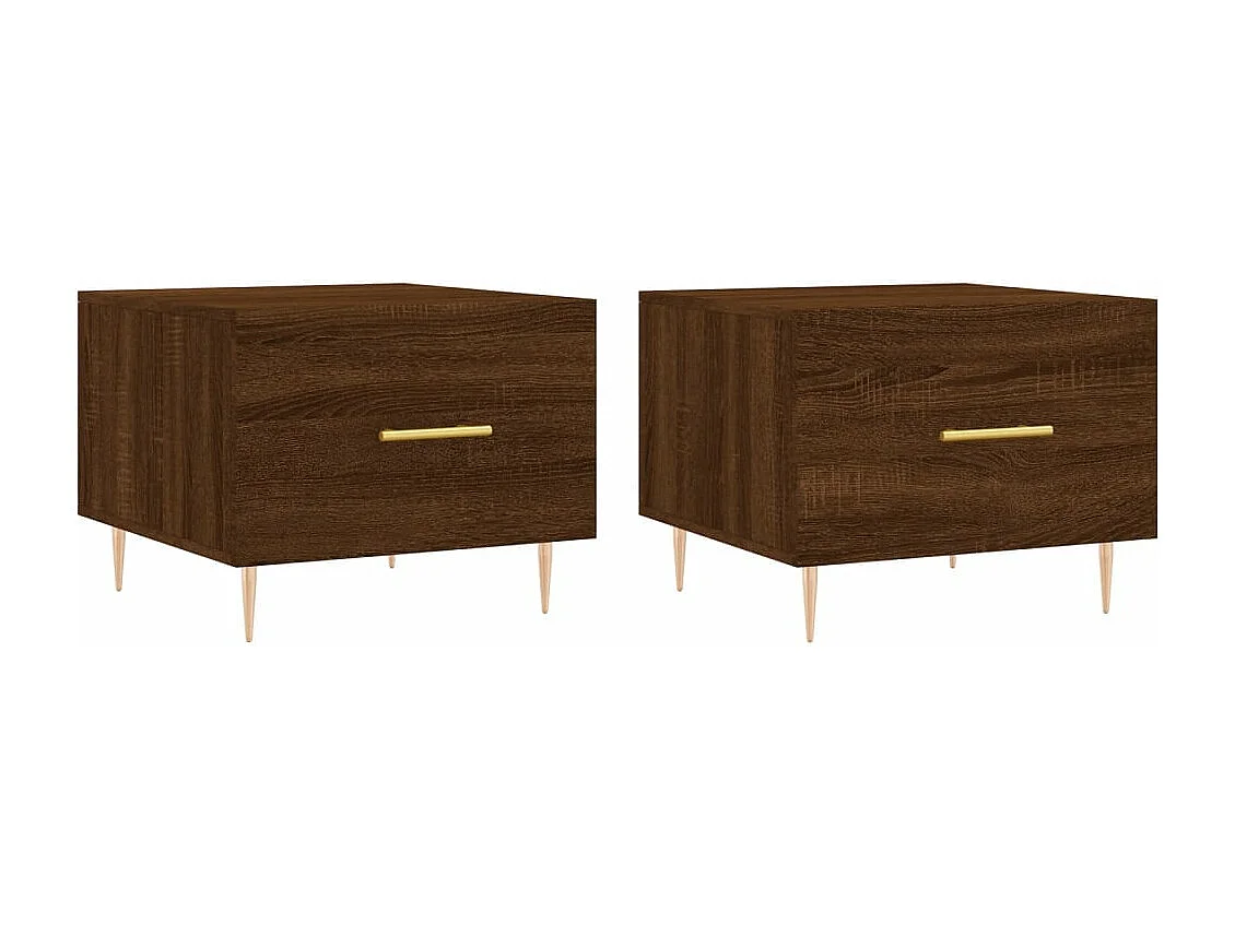 Tables basses 2 pcs chêne marron 50x50x40 bois d'ingénierie