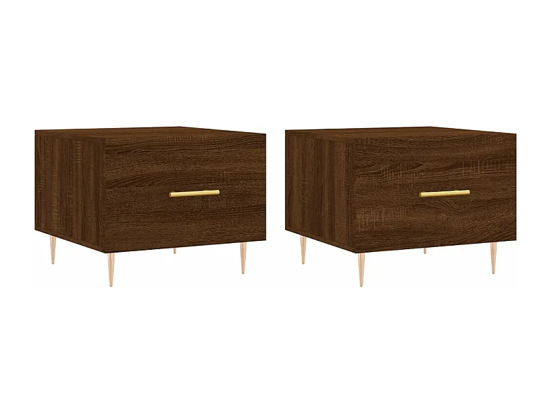 Tables basses 2 pcs chêne marron 50x50x40 bois d'ingénierie