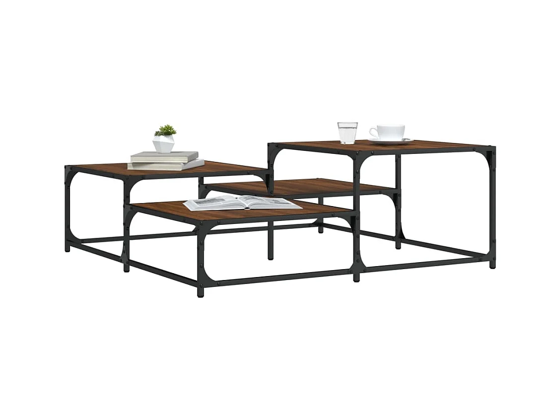 Table basse chêne marron 107x107x40 bois d'ingénierie