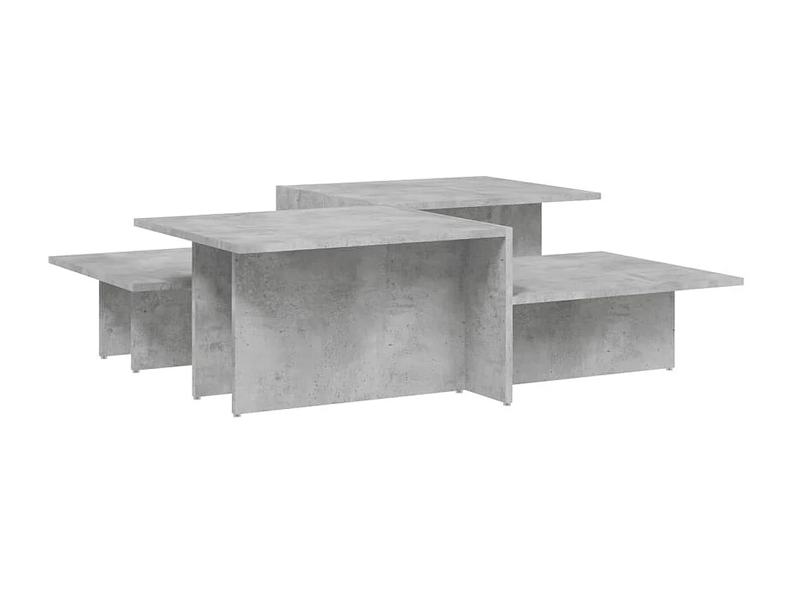 Tables basses 2 pcs gris béton bois d'ingénierie
