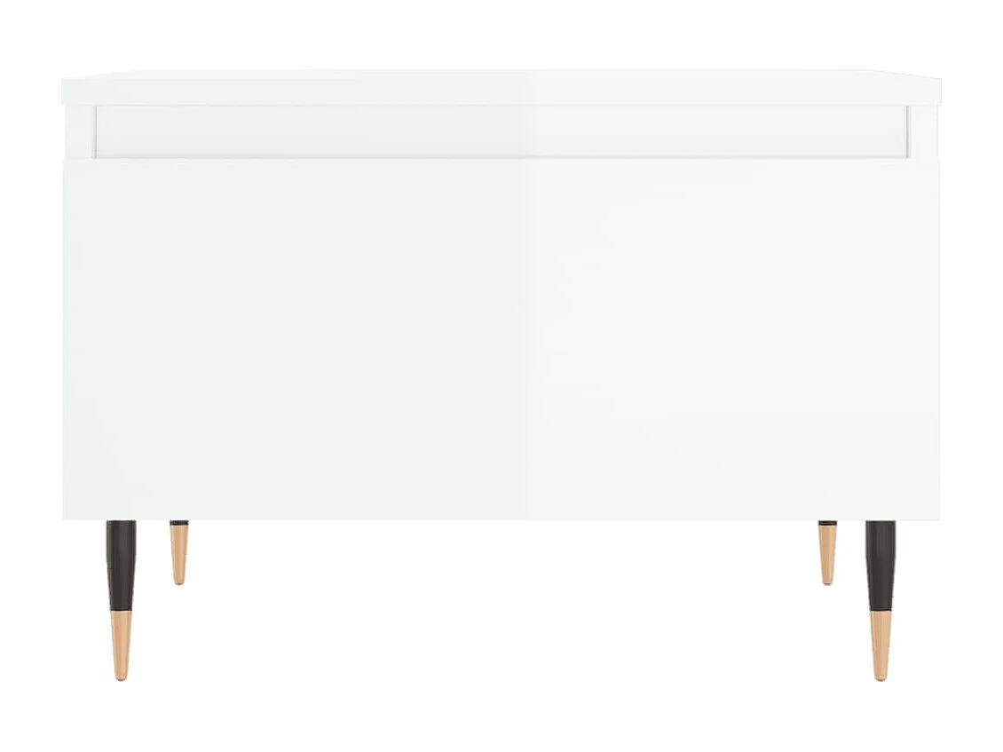 Table basse blanc brillant 50x46x35 bois d'ingénierie