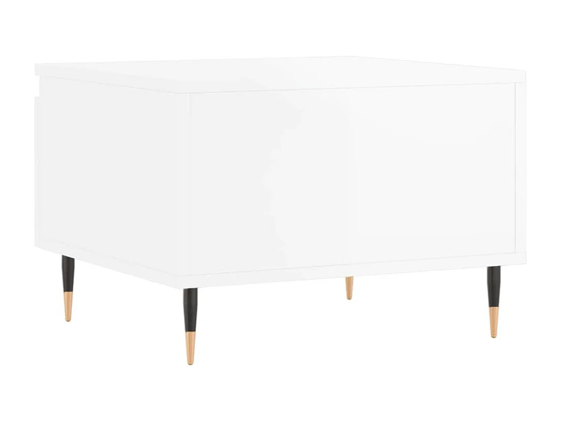 Table basse blanc brillant 50x46x35 bois d'ingénierie