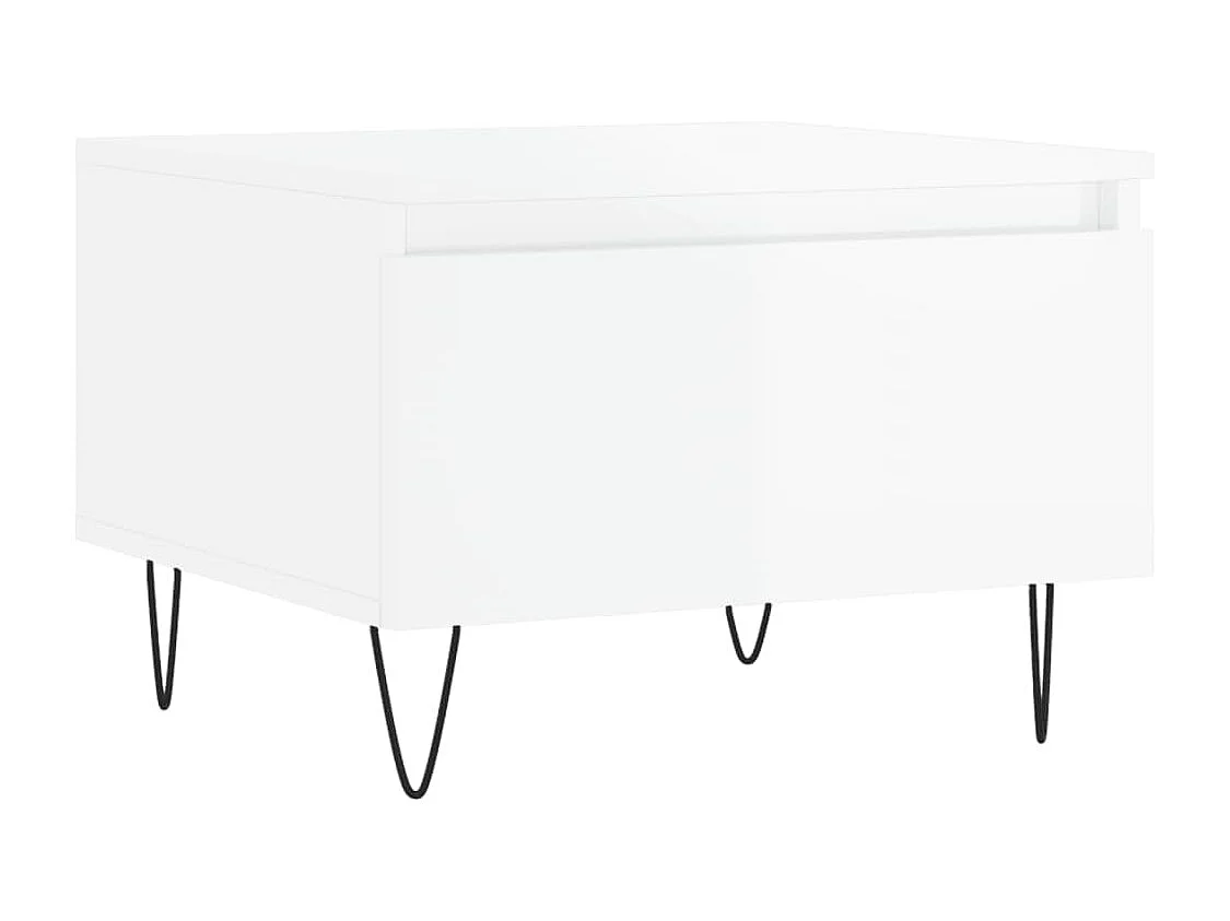 Tables basses 2 pcs blanc brillant 50x46x35 bois d'ingénierie