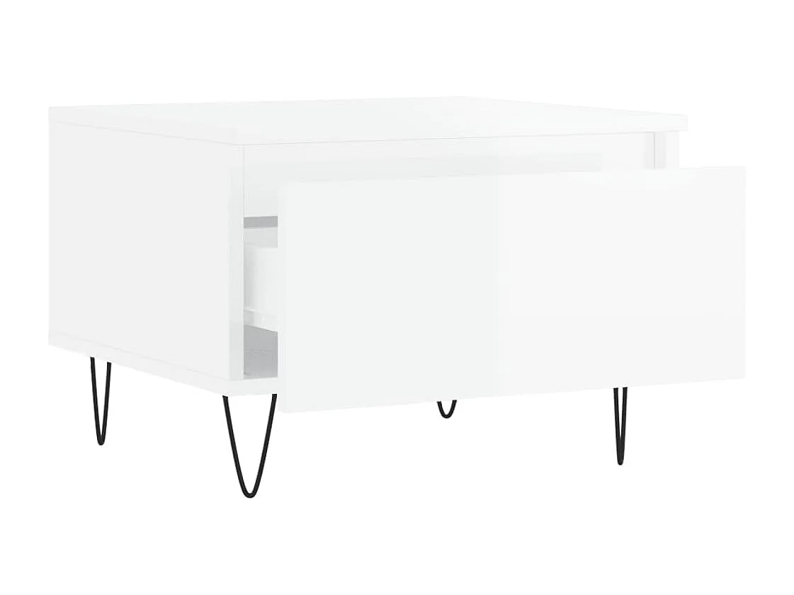 Tables basses 2 pcs blanc brillant 50x46x35 bois d'ingénierie