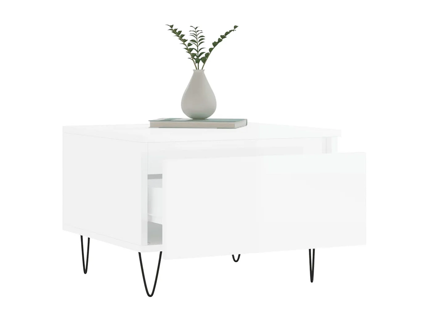 Tables basses 2 pcs blanc brillant 50x46x35 bois d'ingénierie