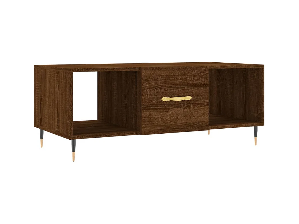 Table basse chêne marron 102x50x40 bois d'ingénierie