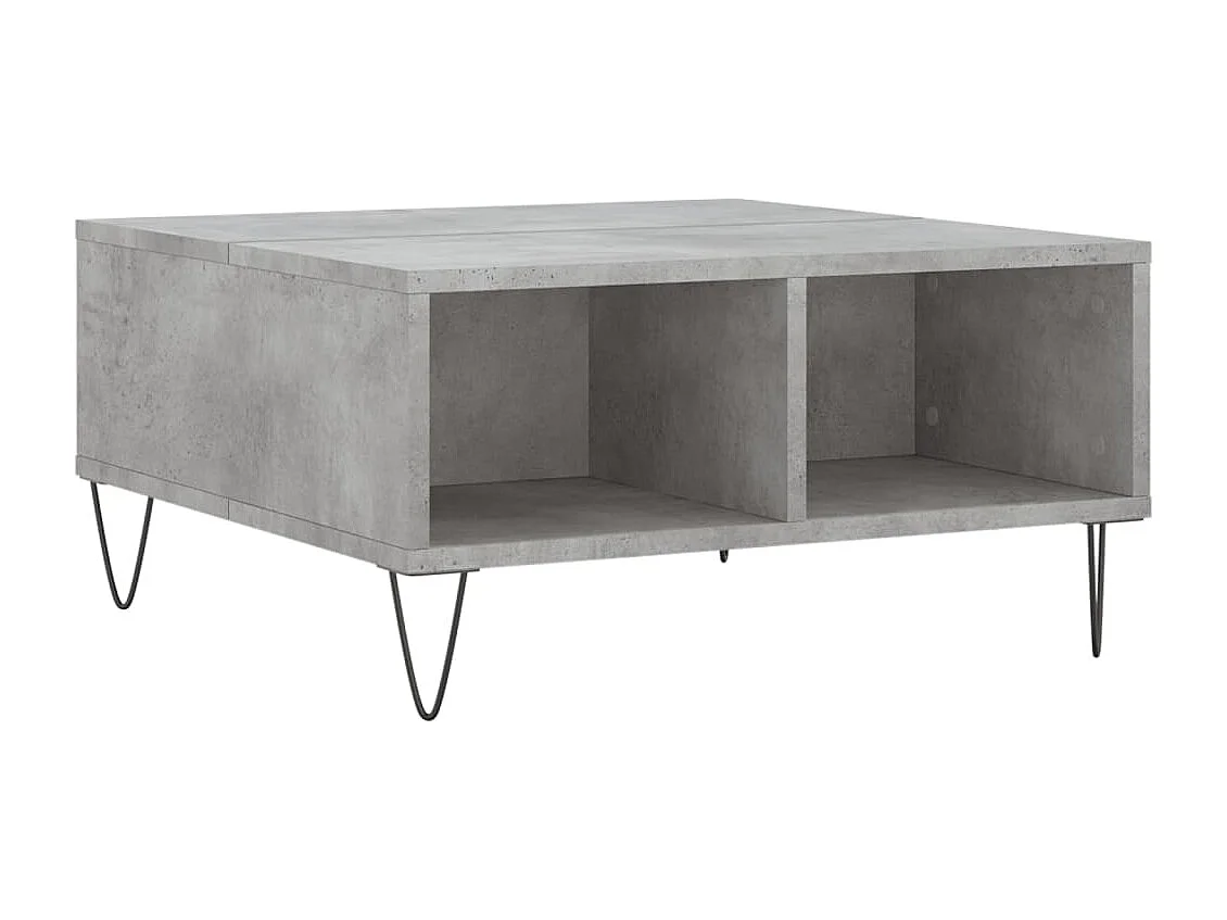Table basse gris béton 60x60x30 bois d'ingénierie