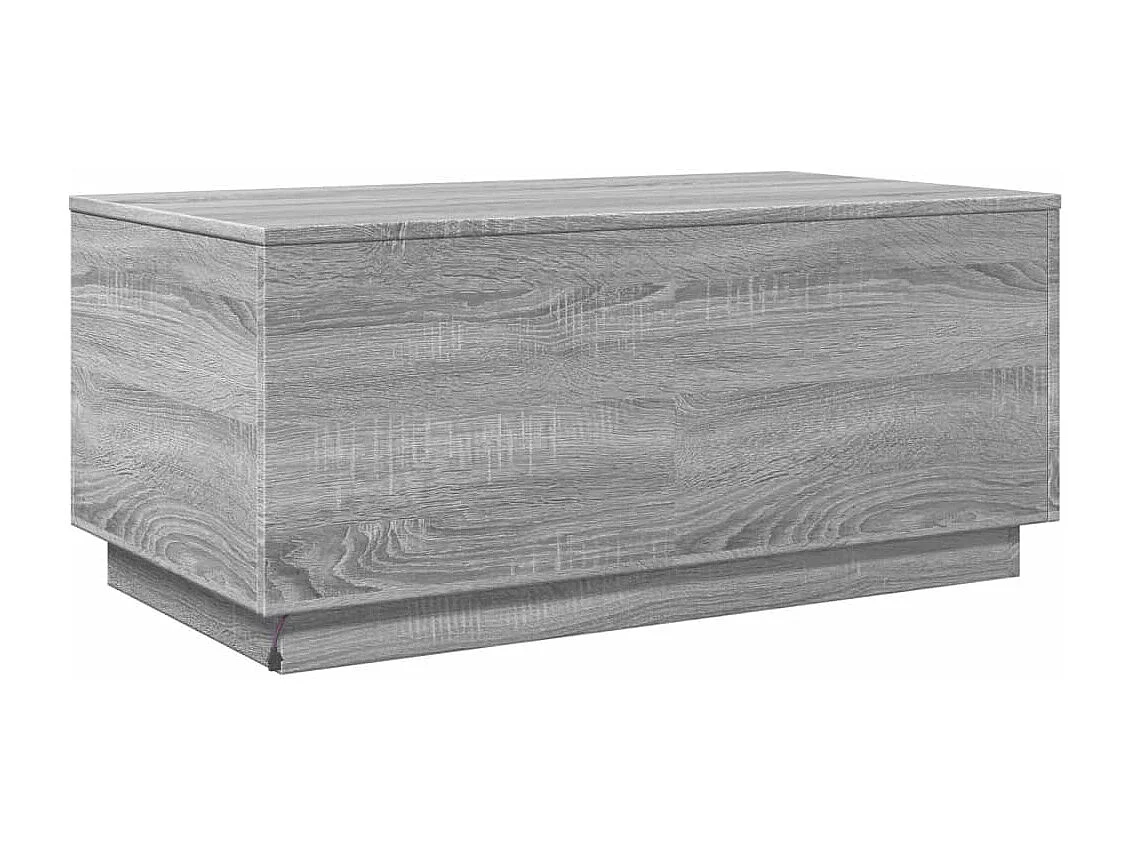 Table basse avec lumières LED gris sonoma 90x50x40