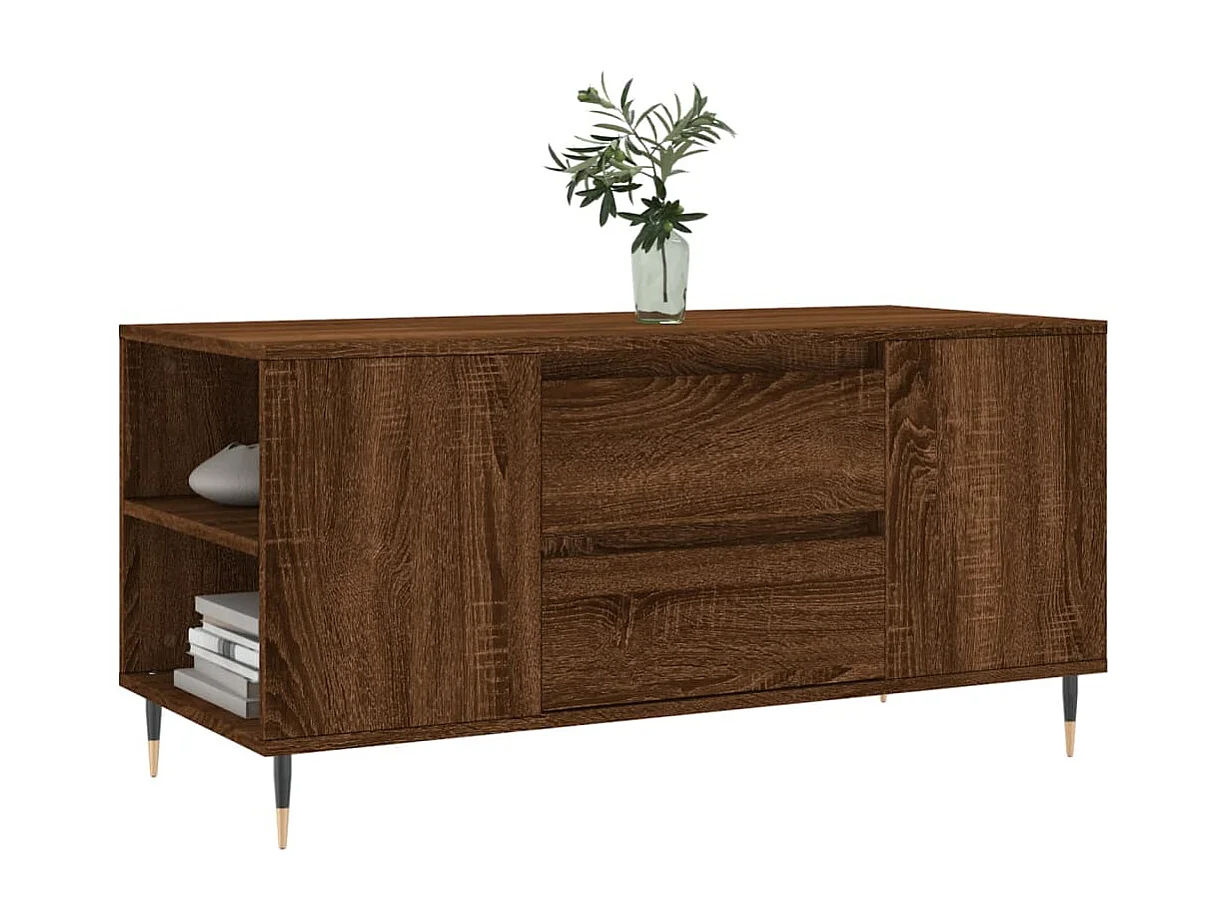 Table basse chêne marron 102x44,5x50 bois d'ingénierie