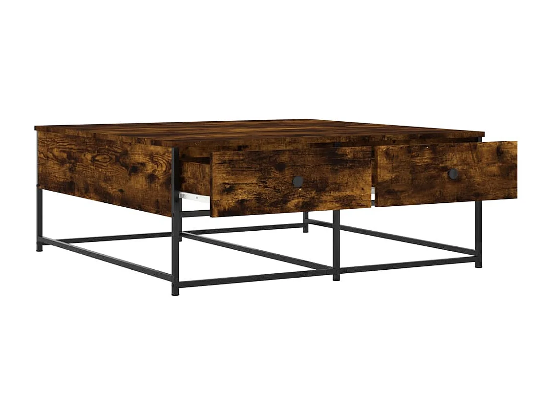 Table basse chêne fumé 100x99x40 bois d'ingénierie