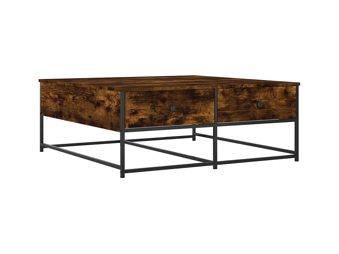 Table basse chêne fumé 100x99x40 bois d'ingénierie