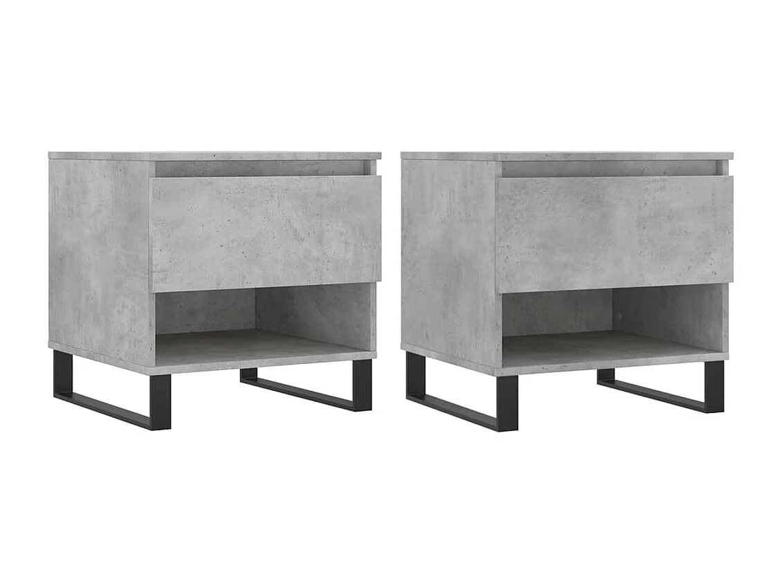 Tables basses 2 pcs gris béton 50x46x50 bois d'ingénierie