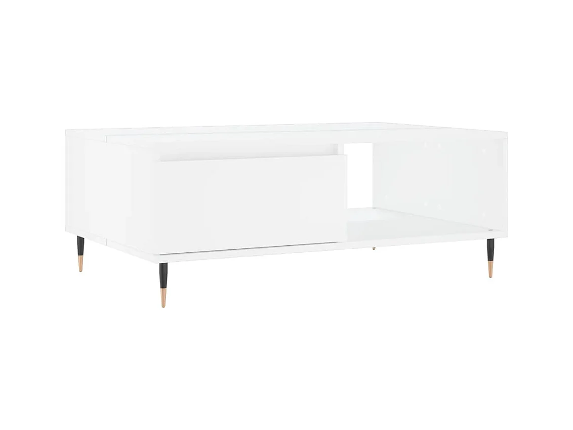 Table basse blanc 90x60x35 bois d'ingénierie