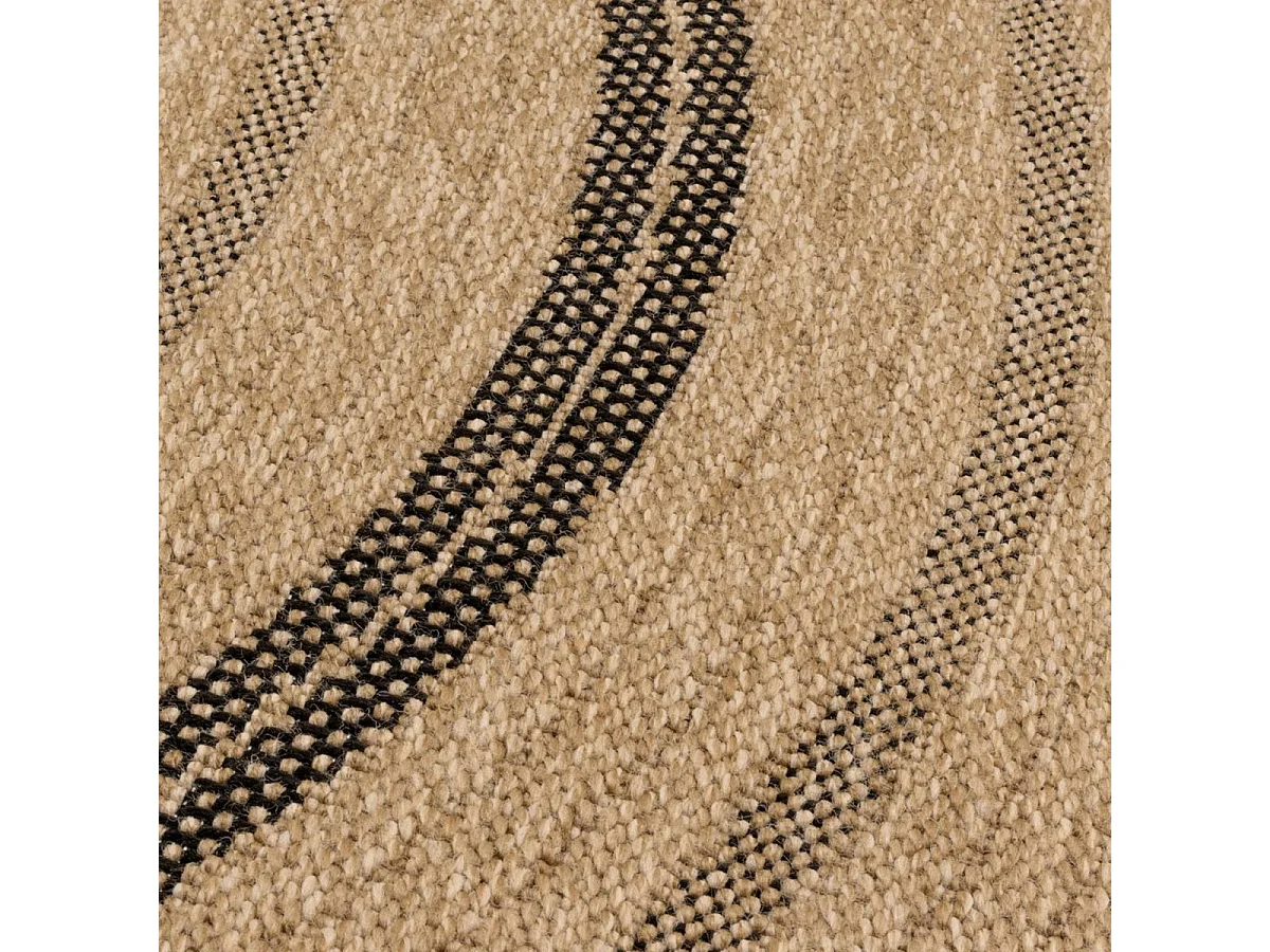 Tapis extérieur 120x170 tissé kilim beige et noir JUTE ART 5