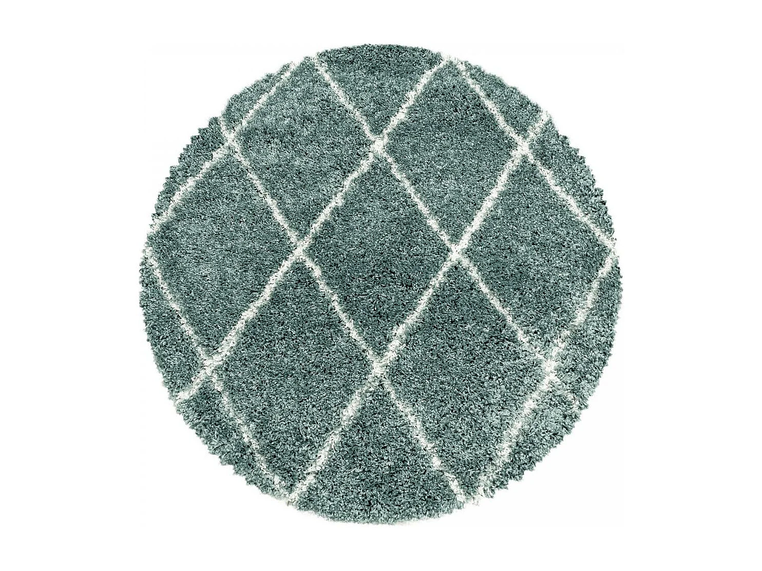 Tapis berbère 60x110 tissé motif losange SHAGGY A bleu