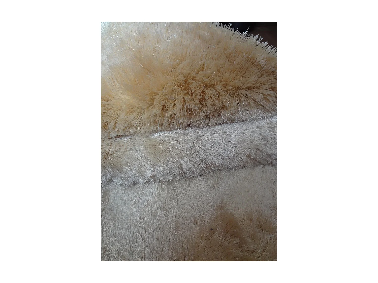 Tappeto Shaggy 60x110 rettangolo fatto a mano beige tinta unita SG FIN