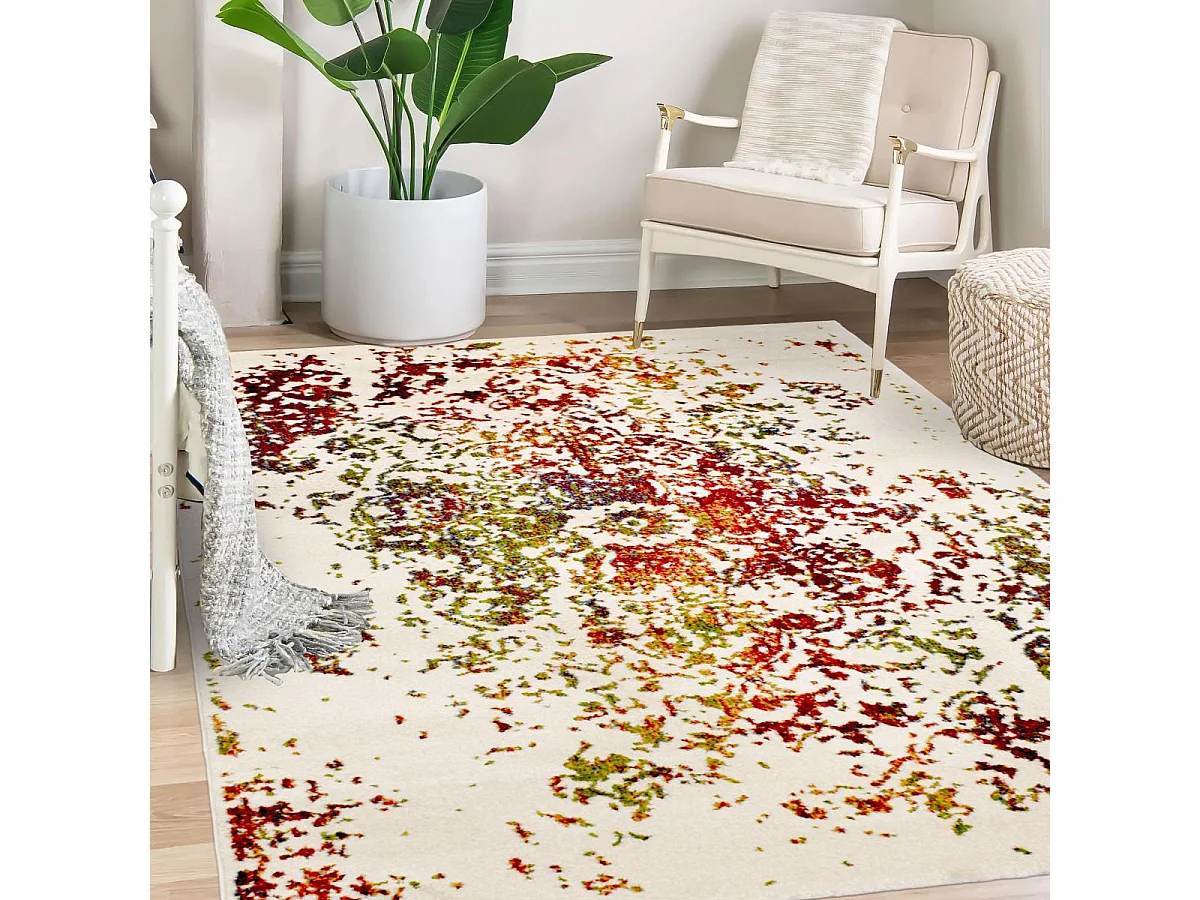 Tappeto orientale 80x150 rettangolo multicolore intrecciato motivo ancestrale DESTRUCT 2