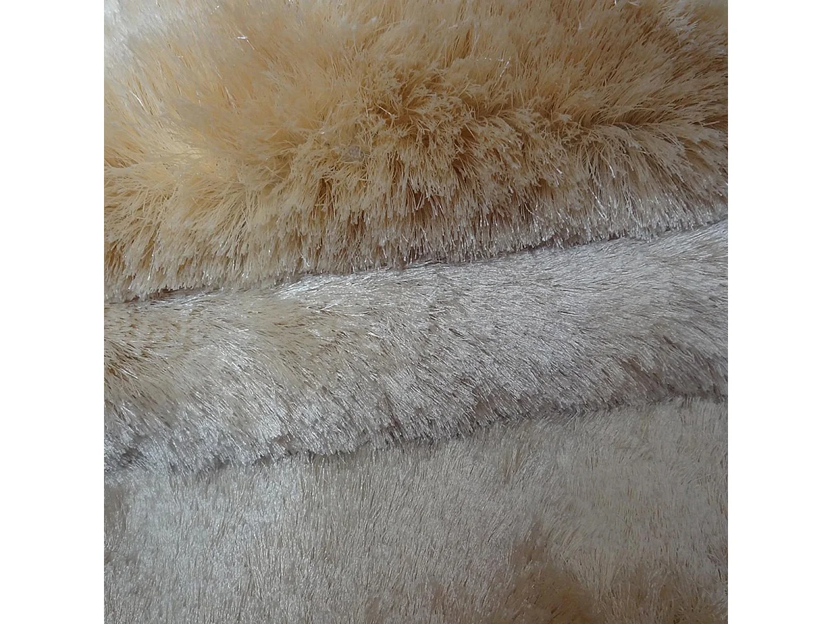 Tapis shaggy 200x290 rectangle fait main beige motif uni SG FIN