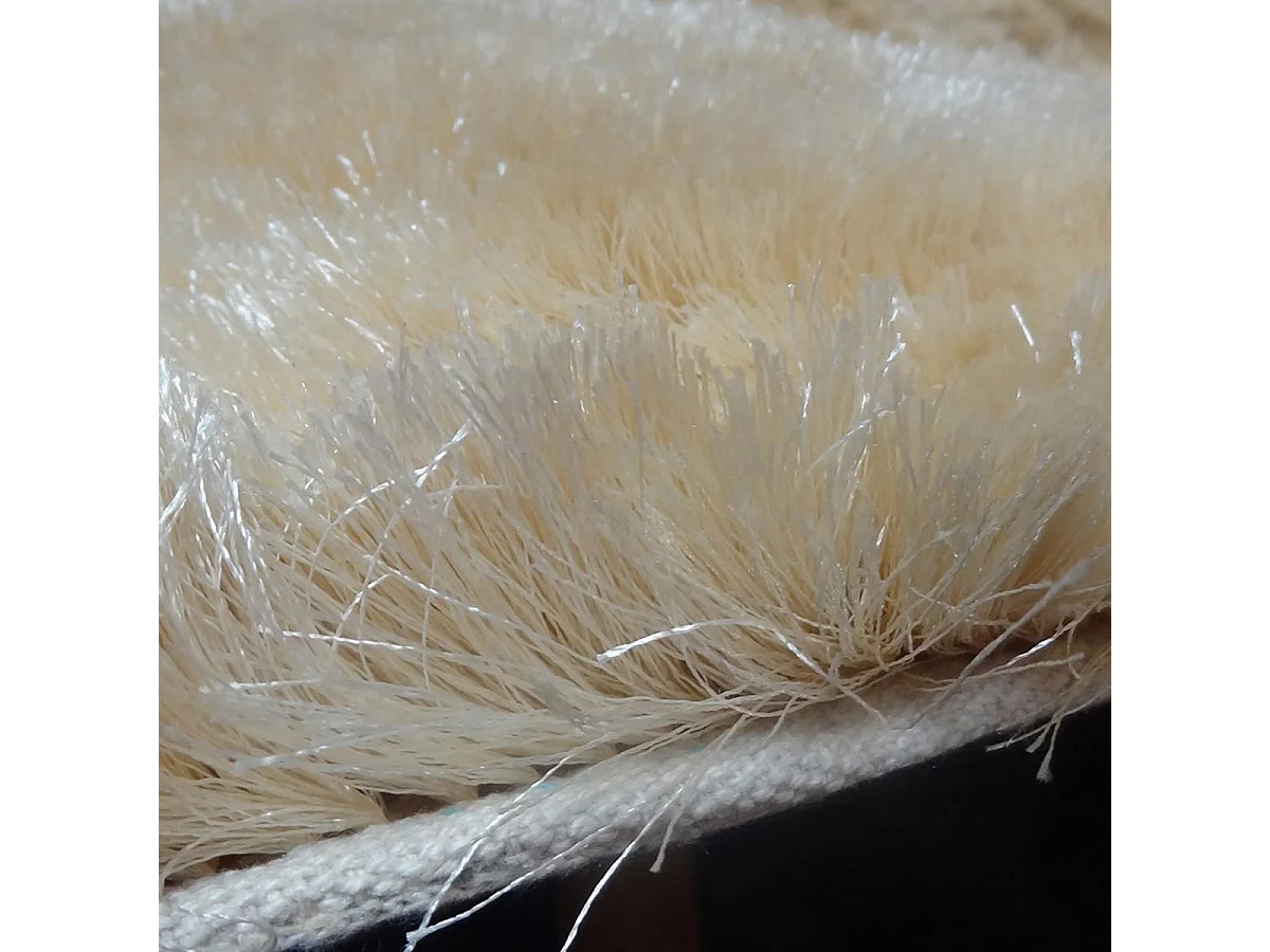 Tapis shaggy 200x290 rectangle fait main beige motif uni SG FIN