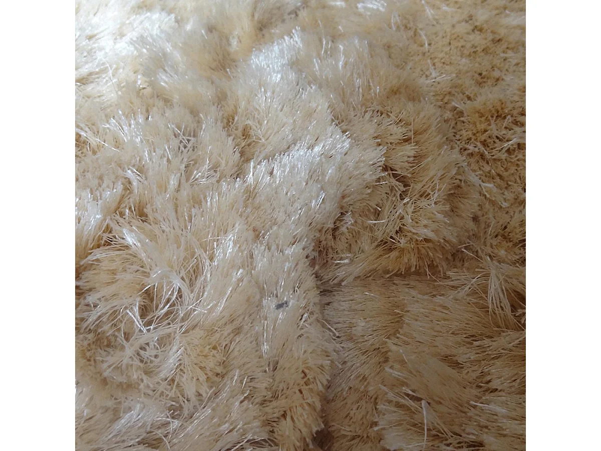 Tapis shaggy 200x290 rectangle fait main beige motif uni SG FIN