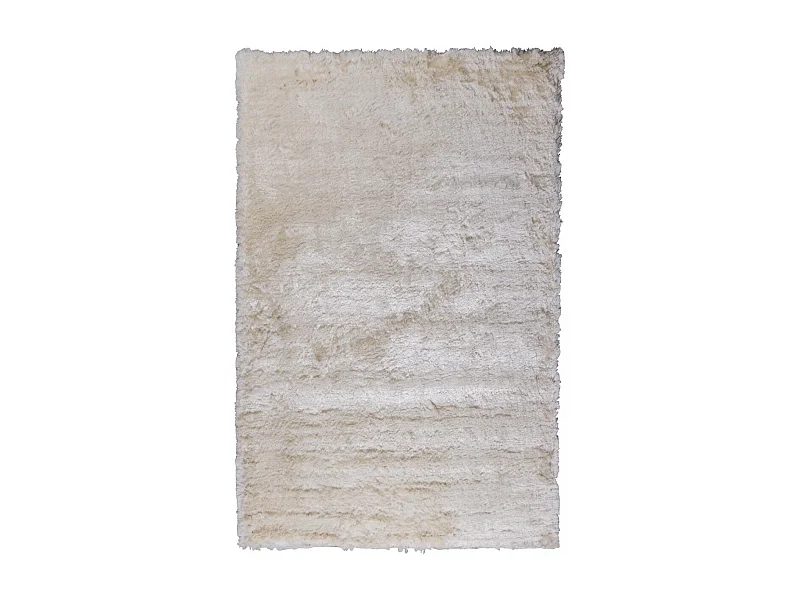 Tapis shaggy 200x290 rectangle fait main beige motif uni SG FIN