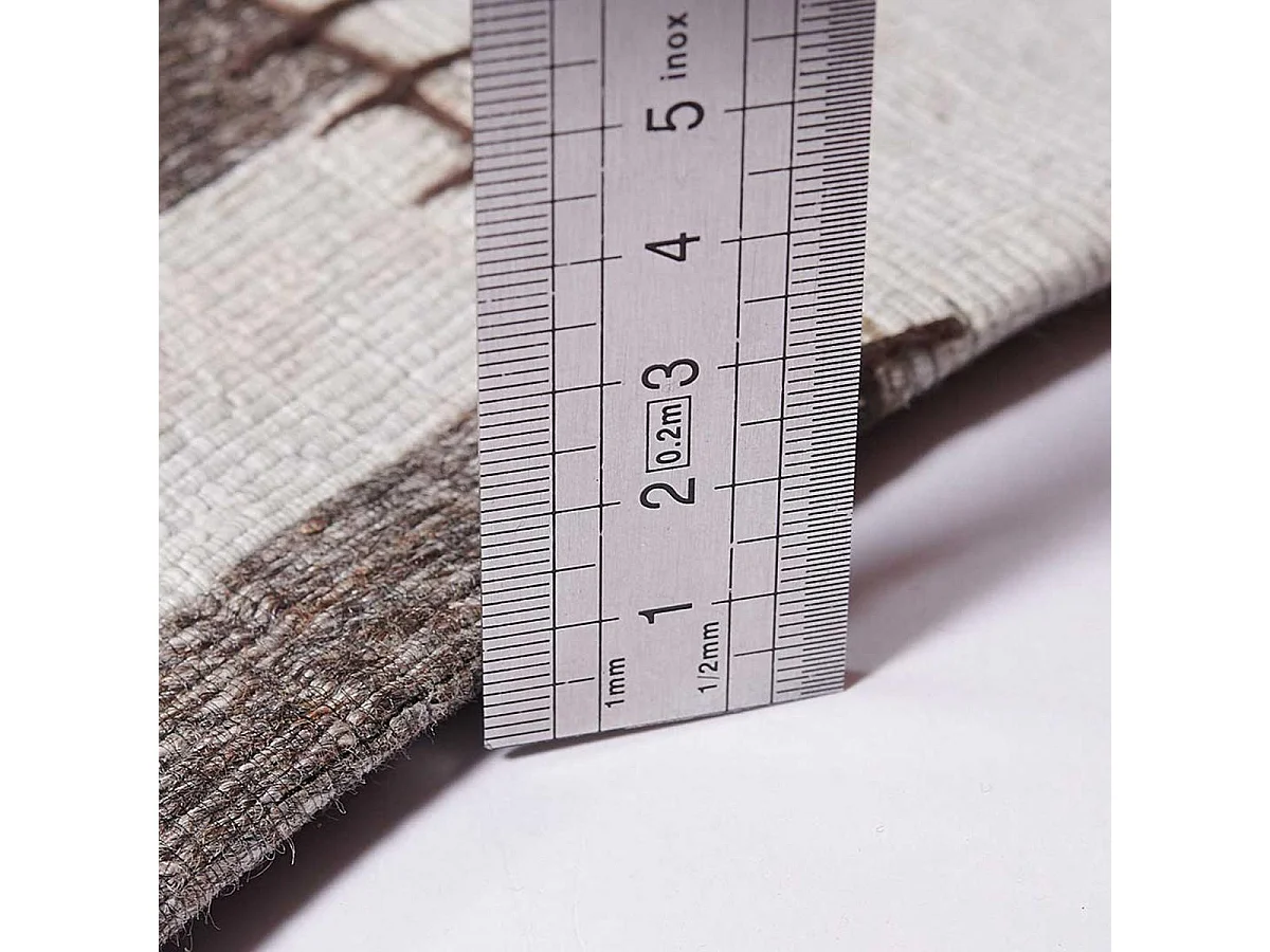 Tapis kilim 80x140 rectangle fait à la main en laine ivoire motif géométrique