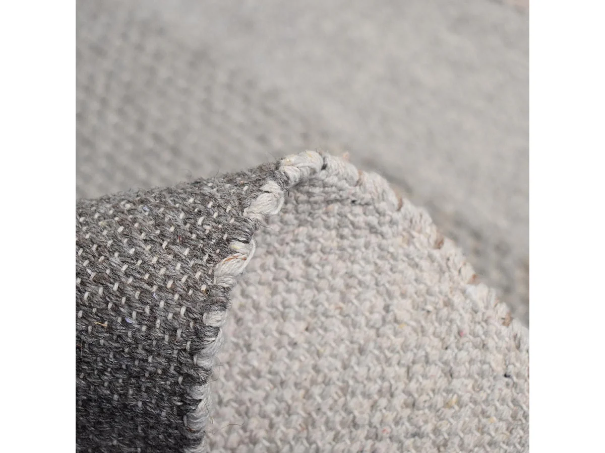 Tapis kilim 160x230 rectangle fait à la main en laine beige et bleu