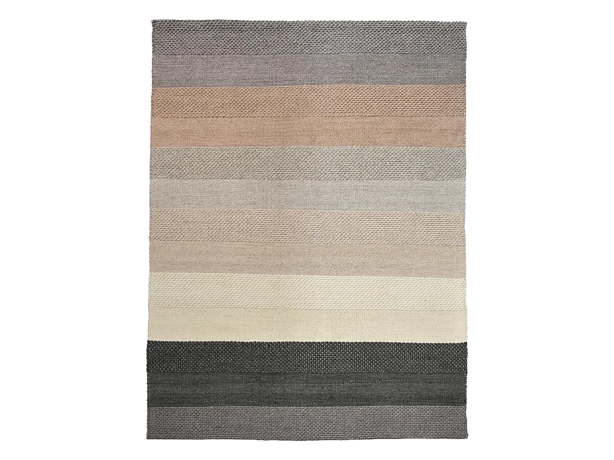 Tapis kilim 160x230 rectangle fait à la main en laine beige et bleu